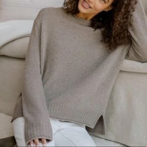 Jenni Kayne Large Everyday Pullover Wool/Cashmere Blend Sweater